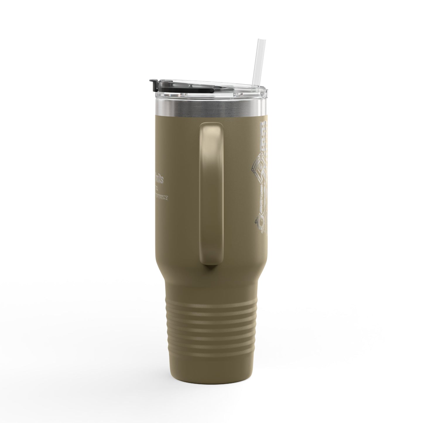 Insulated Travel Mug American Flag Piston NoLimitsDieselPerformance