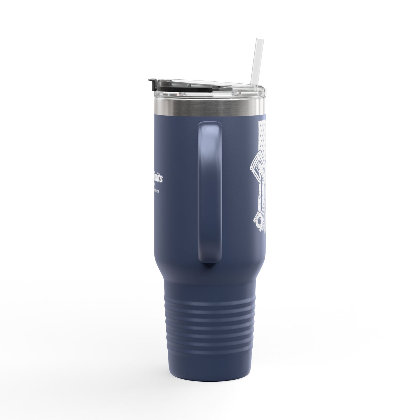 Insulated Travel Mug American Flag Piston NoLimitsDieselPerformance