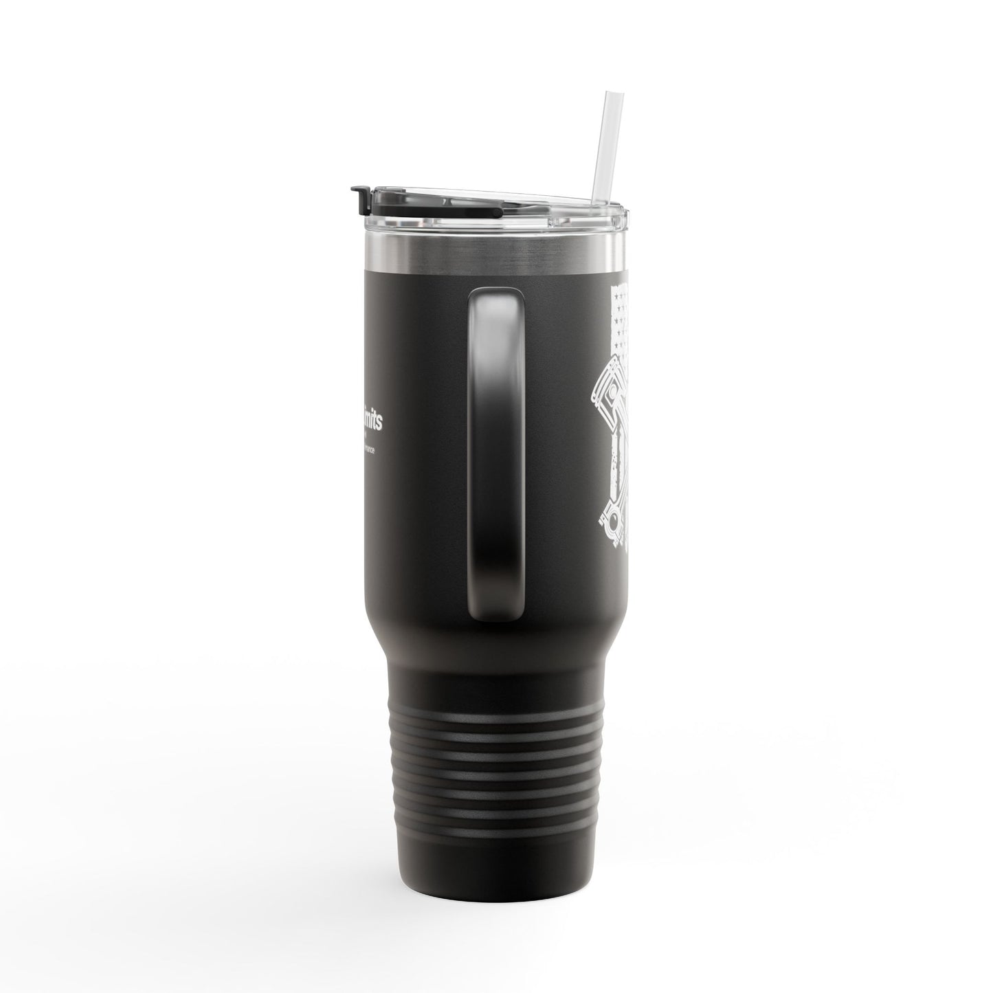 Insulated Travel Mug American Flag Piston NoLimitsDieselPerformance